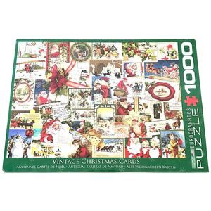 Eurographics 1000 Pc Puzzle Vintage Christmas Card 19.25in x‎ 26.62in UNVERIFIED